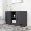 ONEVAN Buffet 120x30,5x70 Cm Panneau De Particules Avec 2 Portes - Gris Matte