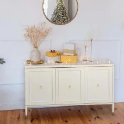 COTECOSY Buffet élégant 3 Portes 160cm Optimus Beige Clair Et Or - Beige Clair -Buffet et enfilade Soldes 60194997 5