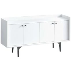 COTECOSY Buffet Bas 4 Portes Erebos 150cm Blanc - Blanc