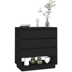 INLIFE Buffet Noir 70x41x75 Cm Aggloméré -Buffet et enfilade Soldes 60302741 3