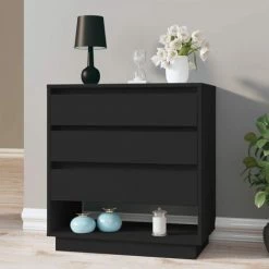 INLIFE Buffet Noir 70x41x75 Cm Aggloméré -Buffet et enfilade Soldes 60302741 4