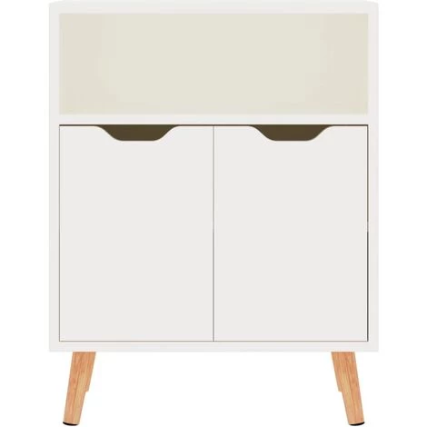 INLIFE Buffet Blanc Brillant 60x30x72 Cm Aggloméré 3 INLIFE Buffet Blanc Brillant 60x30x72 Cm Aggloméré – Image 3