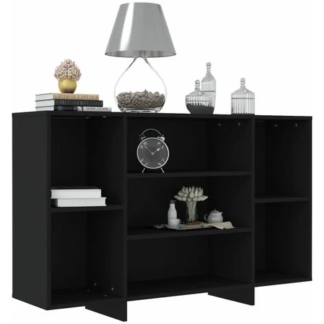 INLIFE Buffet Noir 120x30x75 Cm Aggloméré 3 INLIFE Buffet Noir 120x30x75 Cm Aggloméré – Image 3