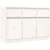 INLIFE Buffet Blanc 110x34x75 Cm Bois Massif De Pin