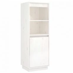 INLIFE Buffet Blanc 37x34x110 Cm Bois Massif De Pin 6 INLIFE Buffet Blanc 37x34x110 Cm Bois Massif De Pin -Buffet et enfilade Soldes 60302973 2