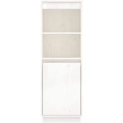 INLIFE Buffet Blanc 37x34x110 Cm Bois Massif De Pin 9 INLIFE Buffet Blanc 37x34x110 Cm Bois Massif De Pin -Buffet et enfilade Soldes 60302973 5