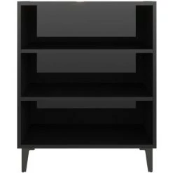 INLIFE Buffet Noir Brillant 57x35x70 Cm Aggloméré -Buffet et enfilade Soldes 60303041 4
