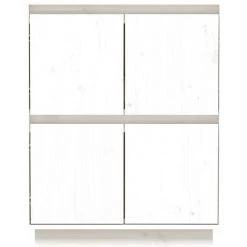 INLIFE Buffet Blanc 60x34x75 Cm Bois Massif De Pin -Buffet et enfilade Soldes 60303043 5