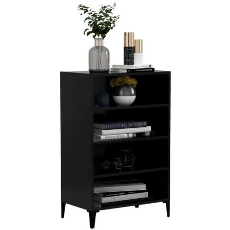 INLIFE Buffet Noir 57x35x90 Cm Aggloméré 3 INLIFE Buffet Noir 57x35x90 Cm Aggloméré – Image 3