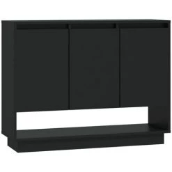 INLIFE Buffet Noir 97x31x75 Cm Aggloméré -Buffet et enfilade Soldes 60303230 2