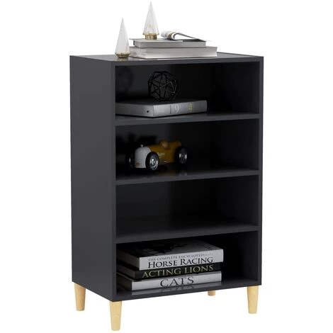 INLIFE Buffet Gris 57x35x90 Cm Aggloméré 3 INLIFE Buffet Gris 57x35x90 Cm Aggloméré – Image 3