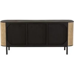 LES TENDANCES Buffet 3 Portes Bois Noir Emilie L 180 Cm 9 LES TENDANCES Buffet 3 Portes Bois Noir Emilie L 180 Cm -Buffet et enfilade Soldes 60348925 5