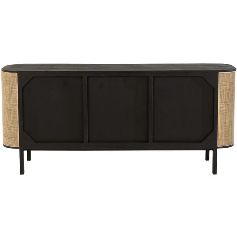 LES TENDANCES Buffet 3 Portes Bois Noir Emilie L 180 Cm 5 LES TENDANCES Buffet 3 Portes Bois Noir Emilie L 180 Cm – Image 5