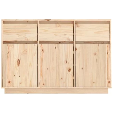 YOUTHUP Buffet 110x34x75 Cm Bois Massif De Pin - Brun 3 YOUTHUP Buffet 110x34x75 Cm Bois Massif De Pin - Brun – Image 3