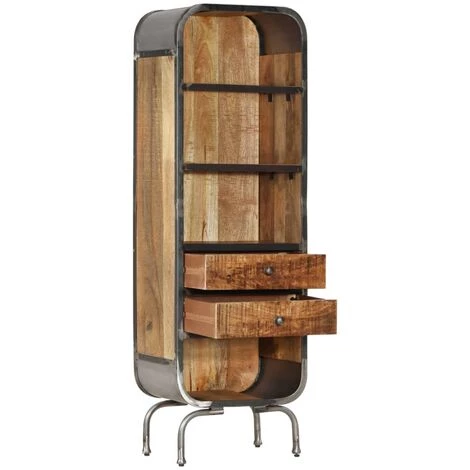 YOUTHUP Buffet 40x30x126 Cm Bois De Manguier Massif - Brun 3 YOUTHUP Buffet 40x30x126 Cm Bois De Manguier Massif - Brun – Image 3