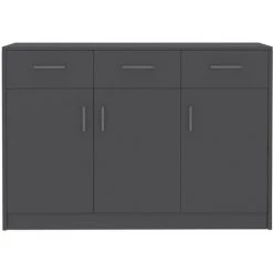 Topdeal Buffet Gris 110x30x75 Cm Aggloméré FF800704_FR -Buffet et enfilade Soldes 60372201 4
