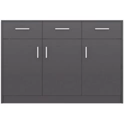 Topdeal Buffet Gris Brillant 110x30x75 Cm Aggloméré FF800710_FR 8 Topdeal Buffet Gris Brillant 110x30x75 Cm Aggloméré FF800710_FR -Buffet et enfilade Soldes 60372212 4