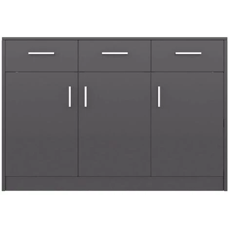 Topdeal Buffet Gris Brillant 110x30x75 Cm Aggloméré FF800710_FR 4 Topdeal Buffet Gris Brillant 110x30x75 Cm Aggloméré FF800710_FR – Image 4