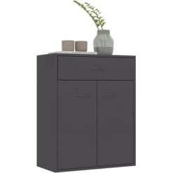 Topdeal Buffet Gris 60 X 30 X 75 Cm Aggloméré FF800713_FR -Buffet et enfilade Soldes 60372214 3