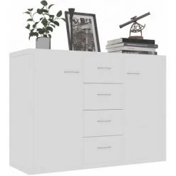 Topdeal Buffet Blanc 88x30x65 Cm Aggloméré FF800684_FR -Buffet et enfilade Soldes 60372221 3