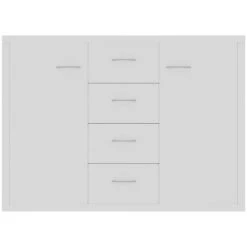 Topdeal Buffet Blanc 88x30x65 Cm Aggloméré FF800684_FR -Buffet et enfilade Soldes 60372221 4