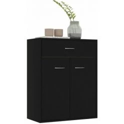 Topdeal Buffet Noir 60x30x75 Cm Aggloméré FF800712_FR -Buffet et enfilade Soldes 60372228 4