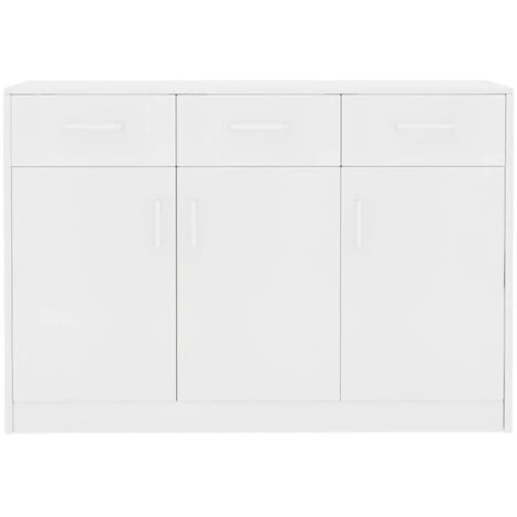 Topdeal Buffet Blanc 110x30x75 Cm Aggloméré FF800702_FR 4 Topdeal Buffet Blanc 110x30x75 Cm Aggloméré FF800702_FR – Image 4