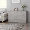 Topdeal Buffet Gris Béton 120x35,5x75 Cm Aggloméré FF801332_FR