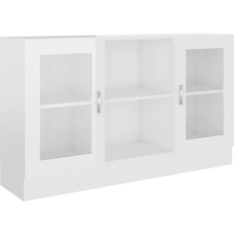 Topdeal Armoire à Vitrine Blanc Brillant 120x30,5x70 Cm Aggloméré FF802792_FR 2 Topdeal Armoire à Vitrine Blanc Brillant 120x30,5x70 Cm Aggloméré FF802792_FR – Image 2