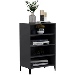 Topdeal Buffet Gris 57x35x90 Cm Aggloméré FF806132_FR -Buffet et enfilade Soldes 60372699 3