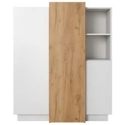 VENTE-UNIQUE.COM Buffet Haut FRANCOLI - 3 Portes Et 2 Niches - Blanc Et Chêne - Blanc 8 VENTE-UNIQUE.COM Buffet Haut FRANCOLI - 3 Portes Et 2 Niches - Blanc Et Chêne - Blanc -Buffet et enfilade Soldes 60388539 4