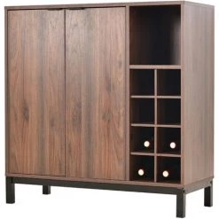 RANIPOBO Armoire A Vin Modern Wood Kitchen Buffet Sideboard, 86 Cm, Noyer Fonce 9 RANIPOBO Armoire A Vin Modern Wood Kitchen Buffet Sideboard, 86 Cm, Noyer Fonce -Buffet et enfilade Soldes 60442863 5