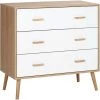 MH Commode Scandinave CHIMENE Blanche Et Bois
