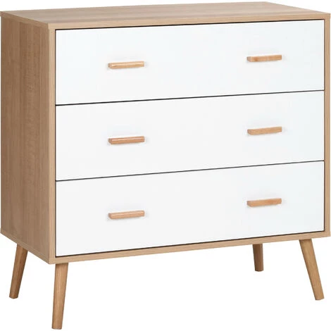 MH Commode Scandinave CHIMENE Blanche Et Bois 1 MH Commode Scandinave CHIMENE Blanche Et Bois