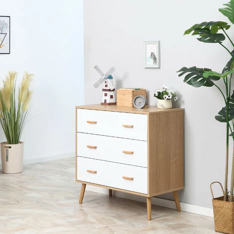 MH Commode Scandinave CHIMENE Blanche Et Bois 4 MH Commode Scandinave CHIMENE Blanche Et Bois – Image 4