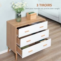 MH Commode Scandinave CHIMENE Blanche Et Bois 9 MH Commode Scandinave CHIMENE Blanche Et Bois -Buffet et enfilade Soldes 60448425 5