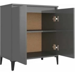 LITZEE Buffet, Bahut Et Enfilade Buffet Gris Brillant 60x35x70 Cm Agglomere 8 LITZEE Buffet, Bahut Et Enfilade Buffet Gris Brillant 60x35x70 Cm Agglomere -Buffet et enfilade Soldes 60476371 4