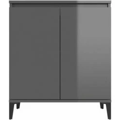 LITZEE Buffet, Bahut Et Enfilade Buffet Gris Brillant 60x35x70 Cm Agglomere 9 LITZEE Buffet, Bahut Et Enfilade Buffet Gris Brillant 60x35x70 Cm Agglomere -Buffet et enfilade Soldes 60476371 5