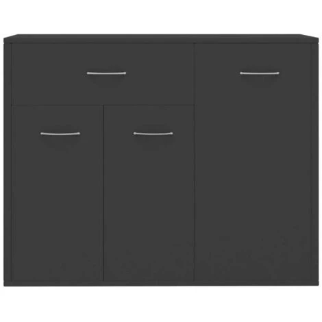 LITZEE Buffet, Bahut Et Enfilade Buffet Gris 88x30x70 Cm Agglomere 5 LITZEE Buffet, Bahut Et Enfilade Buffet Gris 88x30x70 Cm Agglomere – Image 5