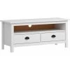 LITZEE Buffet, Bahut Et Enfilade Meuble TV Hill Range Blanc 110x40x47cm Bois De Pin Solide