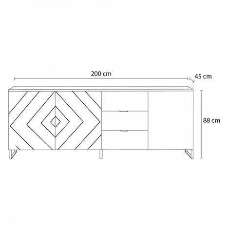 Buffets BOBOCHIC - Buffet 3 Portes 200 Cm ALVANA Chêne Et Noir - Chêne Et Noir 5 Buffets BOBOCHIC - Buffet 3 Portes 200 Cm ALVANA Chêne Et Noir - Chêne Et Noir – Image 5