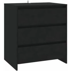 INLIFE Buffets 2 Pcs Noir Bois D'ingénierie 9 INLIFE Buffets 2 Pcs Noir Bois D'ingénierie -Buffet et enfilade Soldes 60599925 5