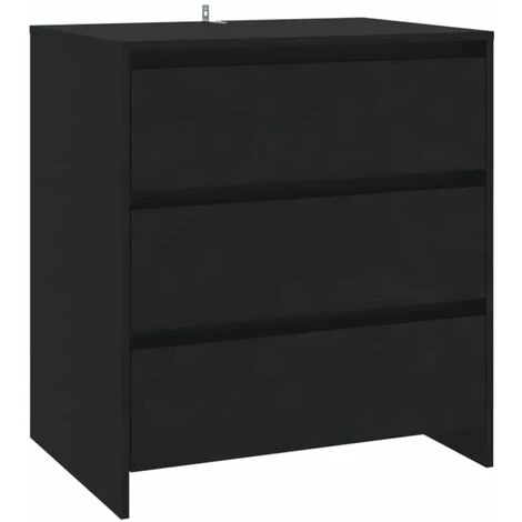 INLIFE Buffets 2 Pcs Noir Bois D'ingénierie 5 INLIFE Buffets 2 Pcs Noir Bois D'ingénierie – Image 5