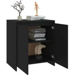 INLIFE Buffet Noir 70x40x73,5 Cm Aggloméré 9 INLIFE Buffet Noir 70x40x73,5 Cm Aggloméré -Buffet et enfilade Soldes 60599929 5