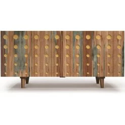 PRIVATEFLOOR Buffet Design Moderne En Bois Naturel - Uya Bois Naturel - Bois De Siris - Bois Naturel