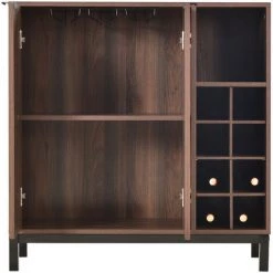 FIMEI Buffet De Cuisine Moderne En Bois Sideboard Armoire à Vin 86 Cm Noyer Foncé -Buffet et enfilade Soldes 60678490 2