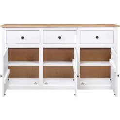 NOVA Pinie En Bois Massif Avec Différentes Couleurs Portes Et Tiroirs Buffet Blanc 135x40x80 Cm Pin Solide Assortiment Panama 8 NOVA Pinie En Bois Massif Avec Différentes Couleurs Portes Et Tiroirs Buffet Blanc 135x40x80 Cm Pin Solide Assortiment Panama -Buffet et enfilade Soldes 60890354 4