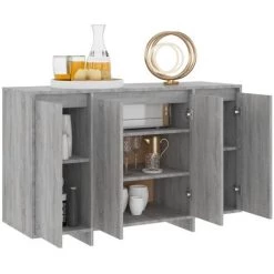 FIMEI Buffet Sonoma Gris 120x41x75 Cm Aggloméré -Buffet et enfilade Soldes 60966166 3