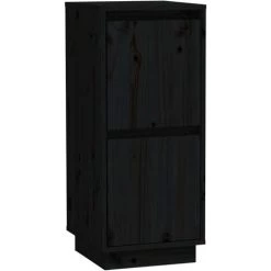FIMEI Buffets 2 Pcs Noir 31,5x34x75 Cm Bois Massif De Pin -Buffet et enfilade Soldes 60966537 4