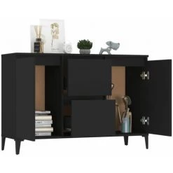 FIMEI Buffet Noir 104x35x70 Cm Aggloméré -Buffet et enfilade Soldes 60966570 3